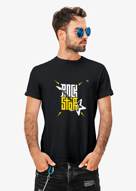 RockStar: Black T-Shirt for Men