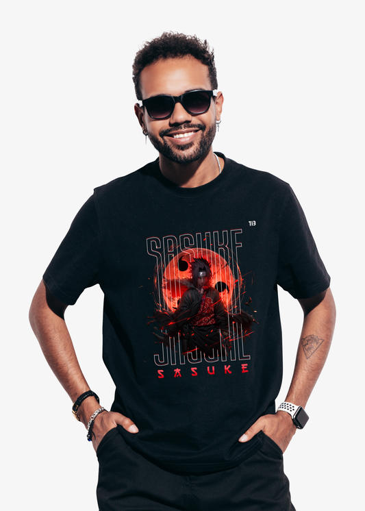Sasuke: Black T-Shirt for Men