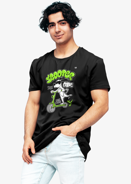 Scooter Gang: Black T-Shirt for Men
