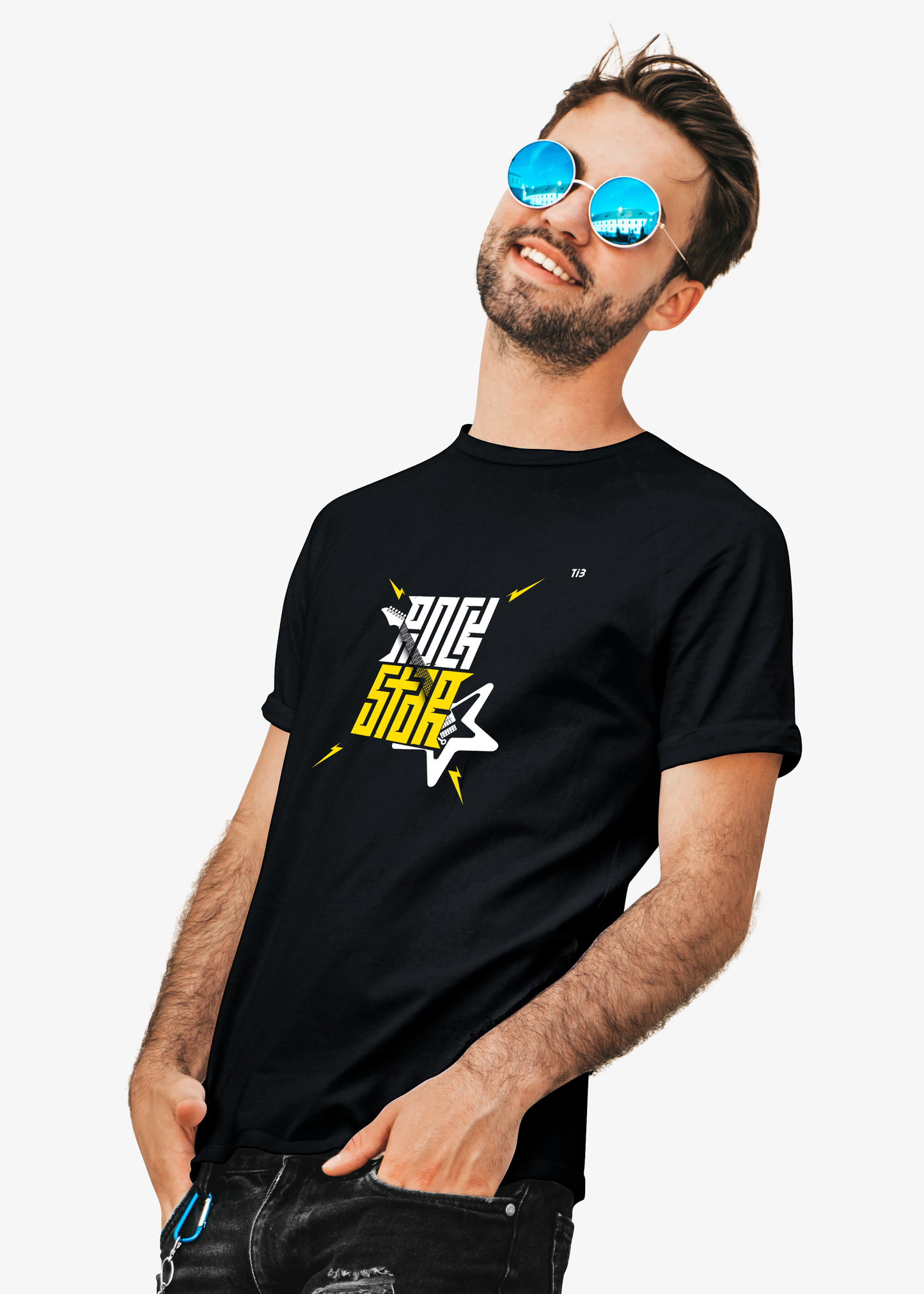 RockStar: Black T-Shirt for Men