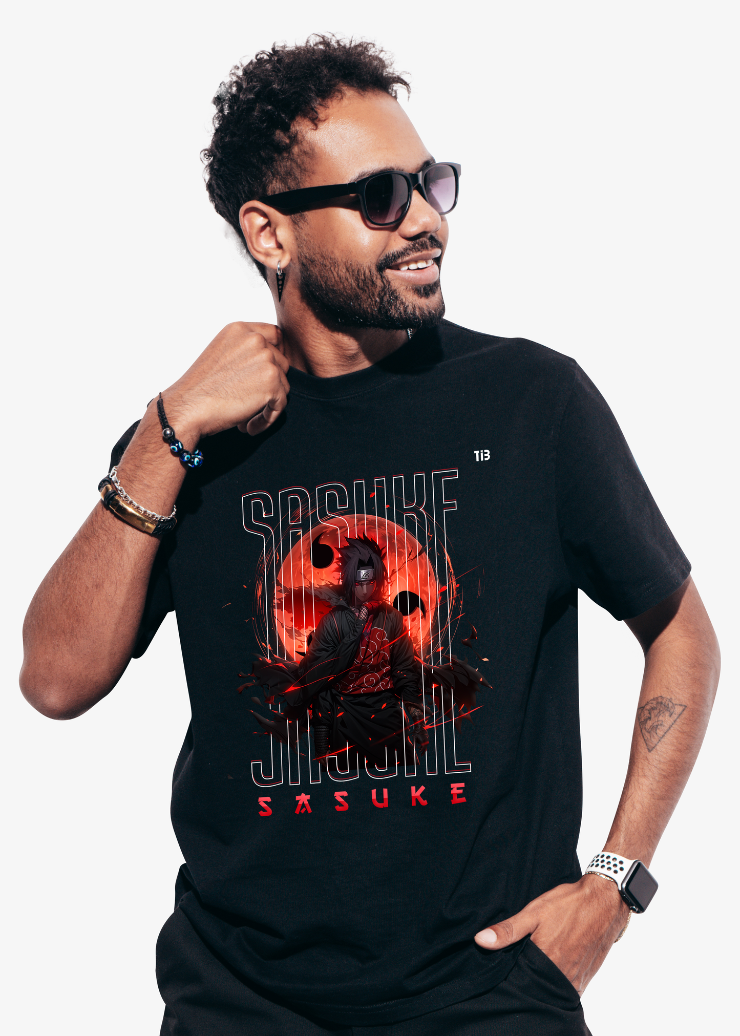 Sasuke: Black T-Shirt for Men
