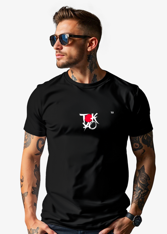 Tokyo Samurai: Black T-Shirt for Men