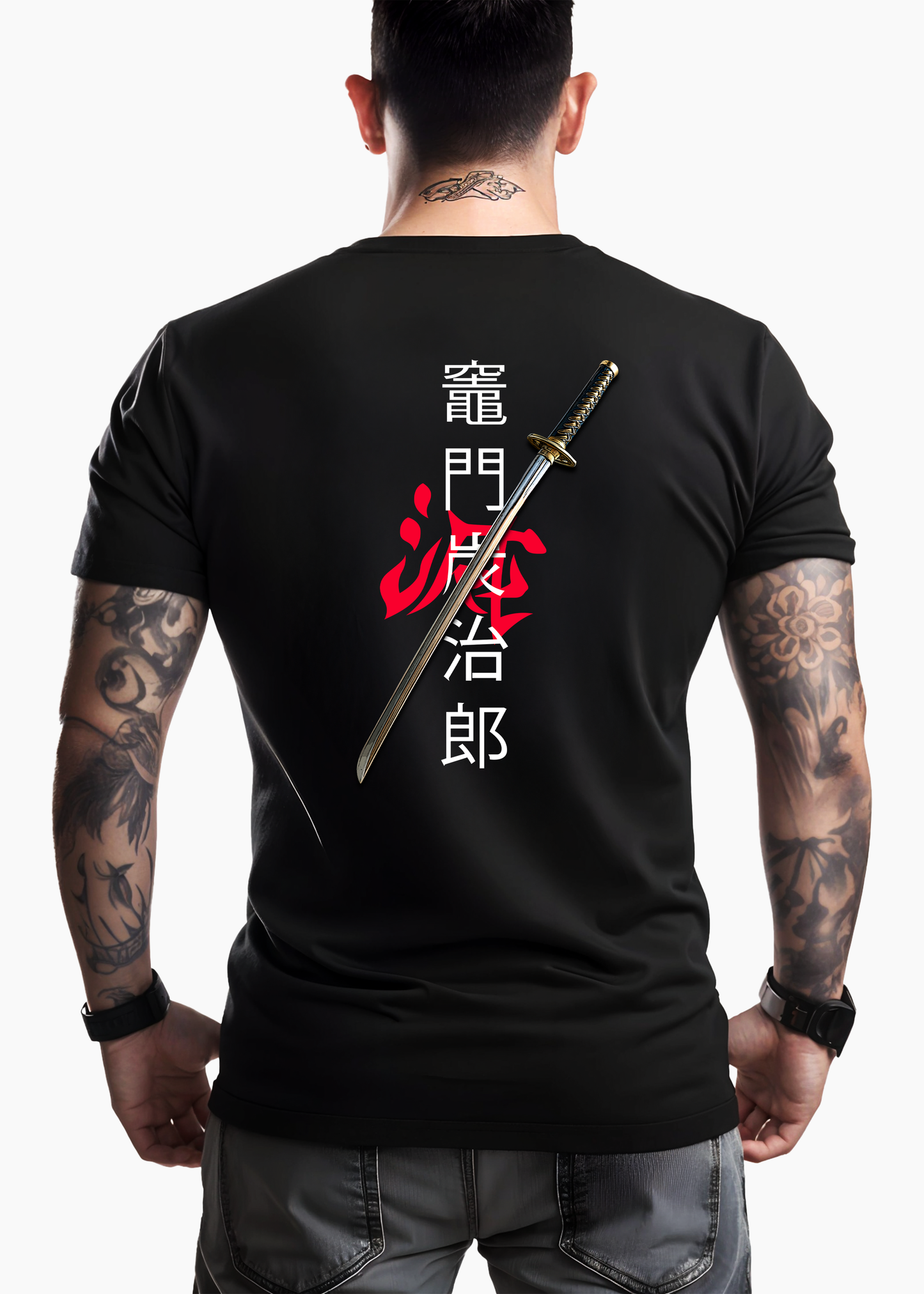 Tokyo Samurai: Black T-Shirt for Men