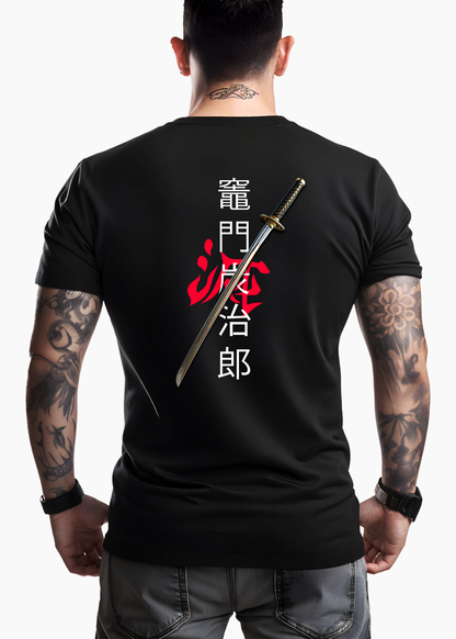 Tokyo Samurai: Black T-Shirt for Men