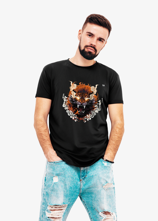 Tiger: Black T-Shirt for Men