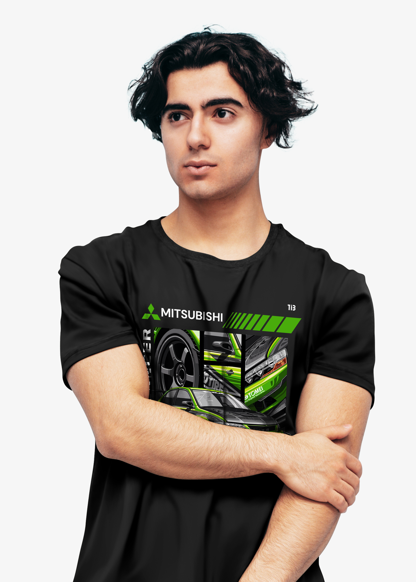 Lancer Car Street Fashion: Black Tshirt for Men