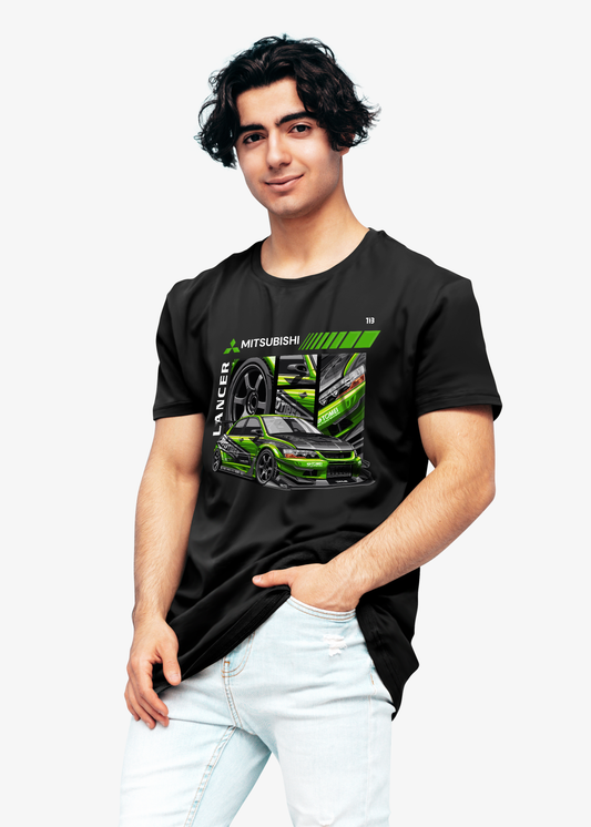 Lancer Car Street Fashion: Black Tshirt for Men