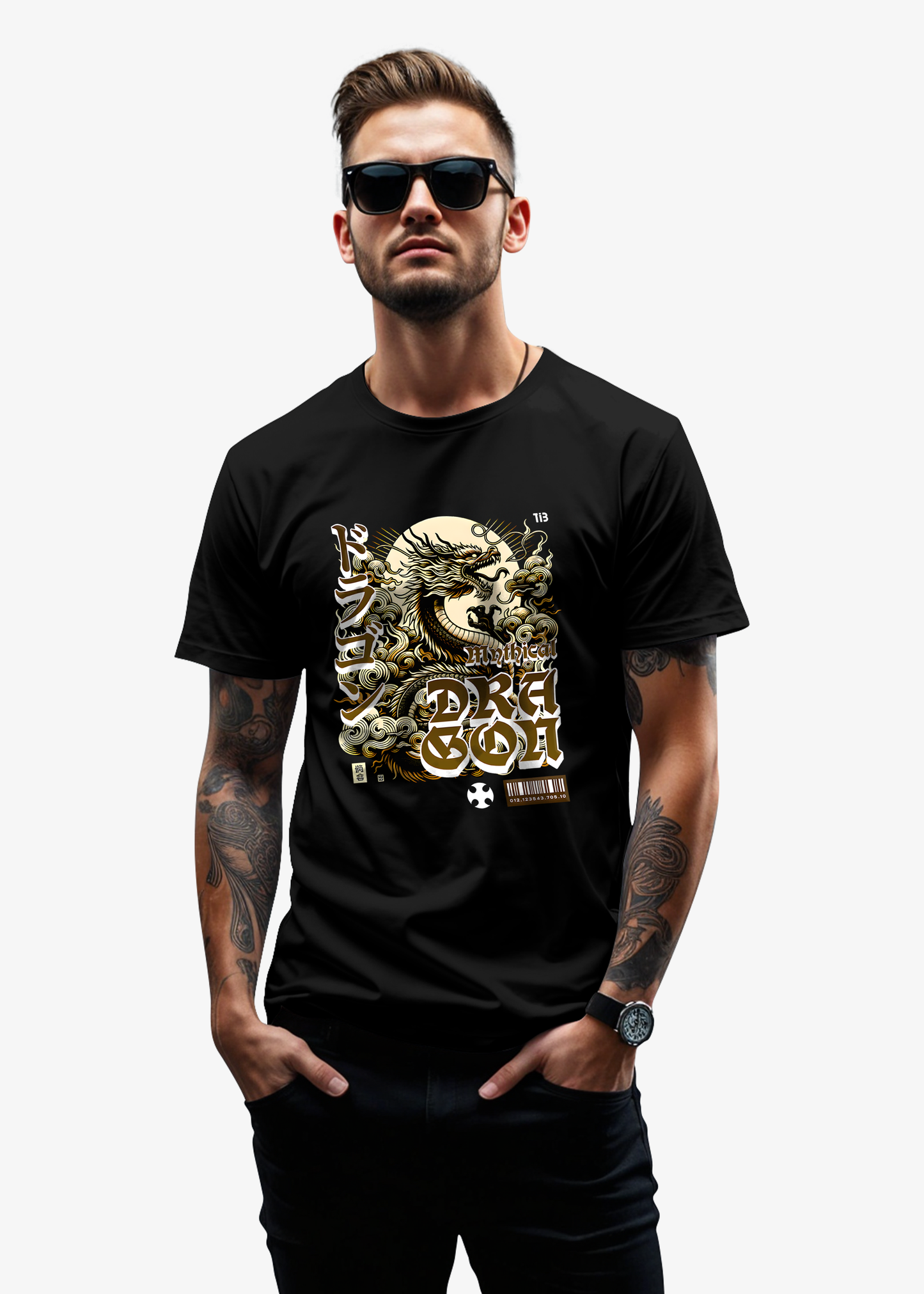 Dragon: Black Tshirt for Men