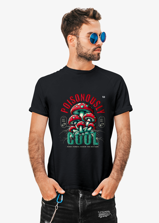 Mushroom Poison: Black T-Shirt for Men