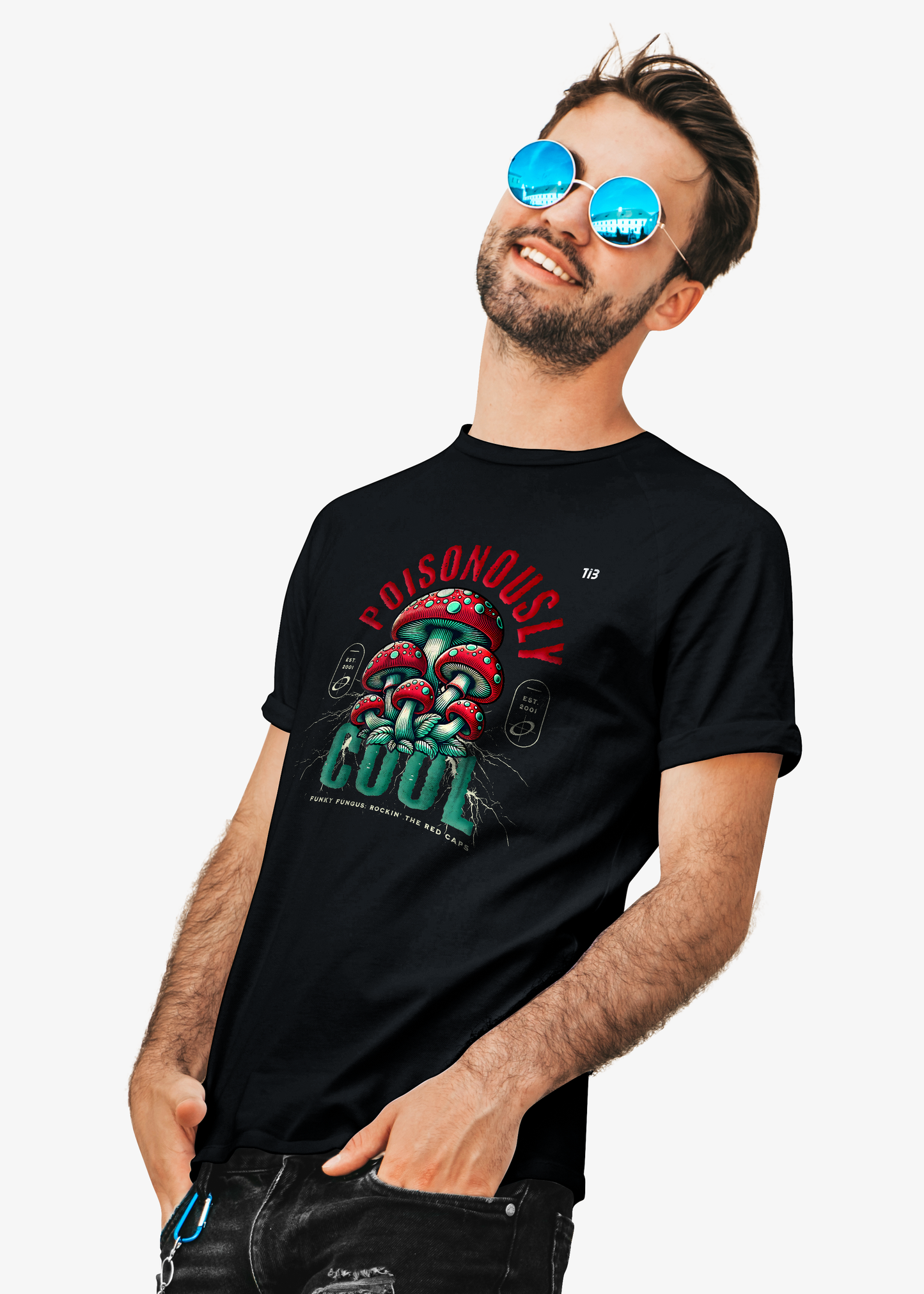 Mushroom Poison: Black T-Shirt for Men