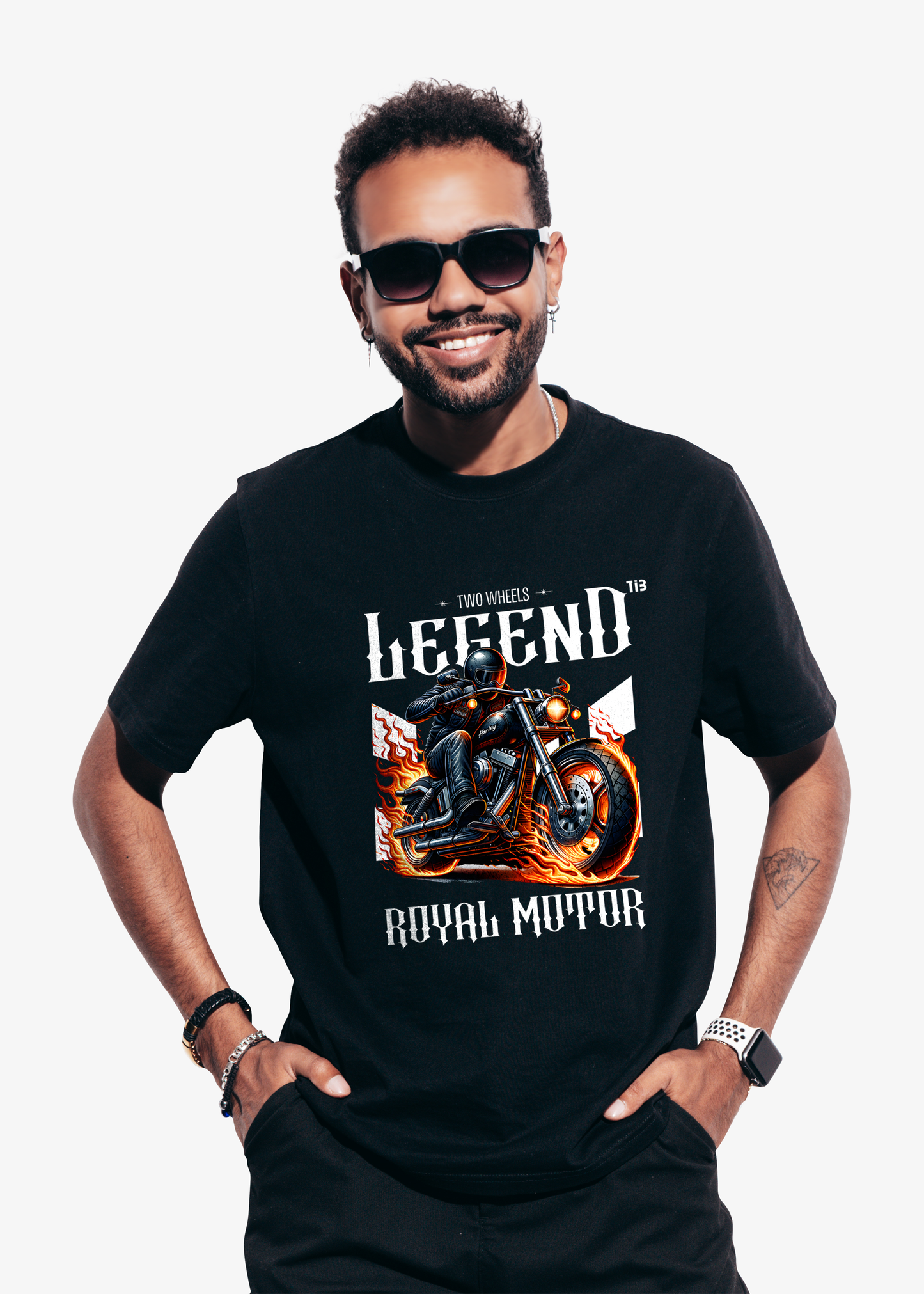 Rider Legend: Black T-Shirt for Men