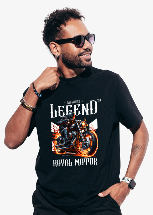Rider Legend: Black T-Shirt for Men